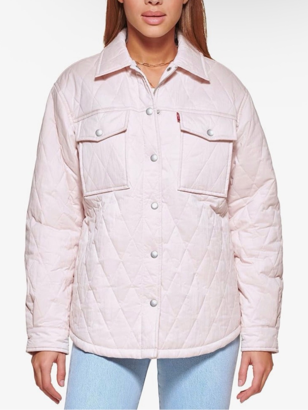 🆕Levi's - Zip Up Patchwork Diamond Quilted Shirt Jacket